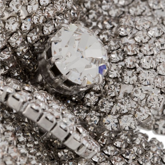 Alessandra Rich Crystal Flower Earrings in Crystal & Silver  Alessandra Rich
crystal-embellished flower earrings